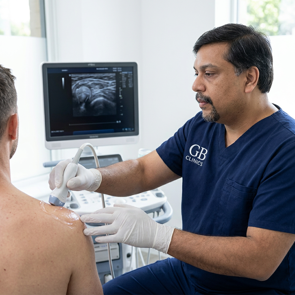 Musculoskeletal ultrasound scan of the shoulder at Oxford Injection Clinic